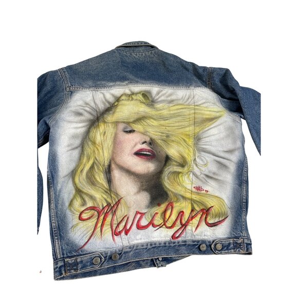 Gap  vintage denim Blue womans Jean denim Jacket Marylin graphic size M SKU 8751 - Picture 11 of 16